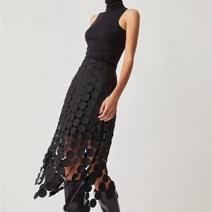 Commense Black Asymmetrical Circle Skirt